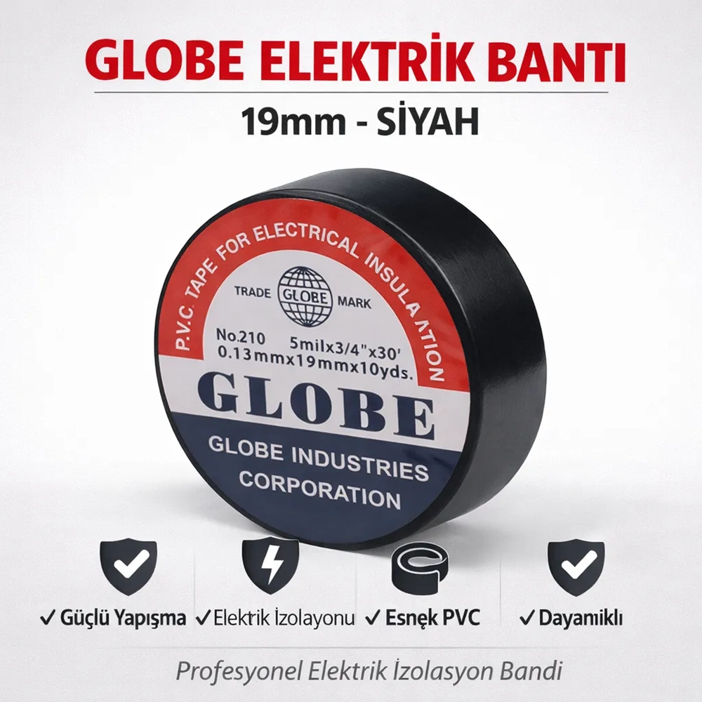 GLOBE ELEKTRİK BANTI 19MM SİYAH