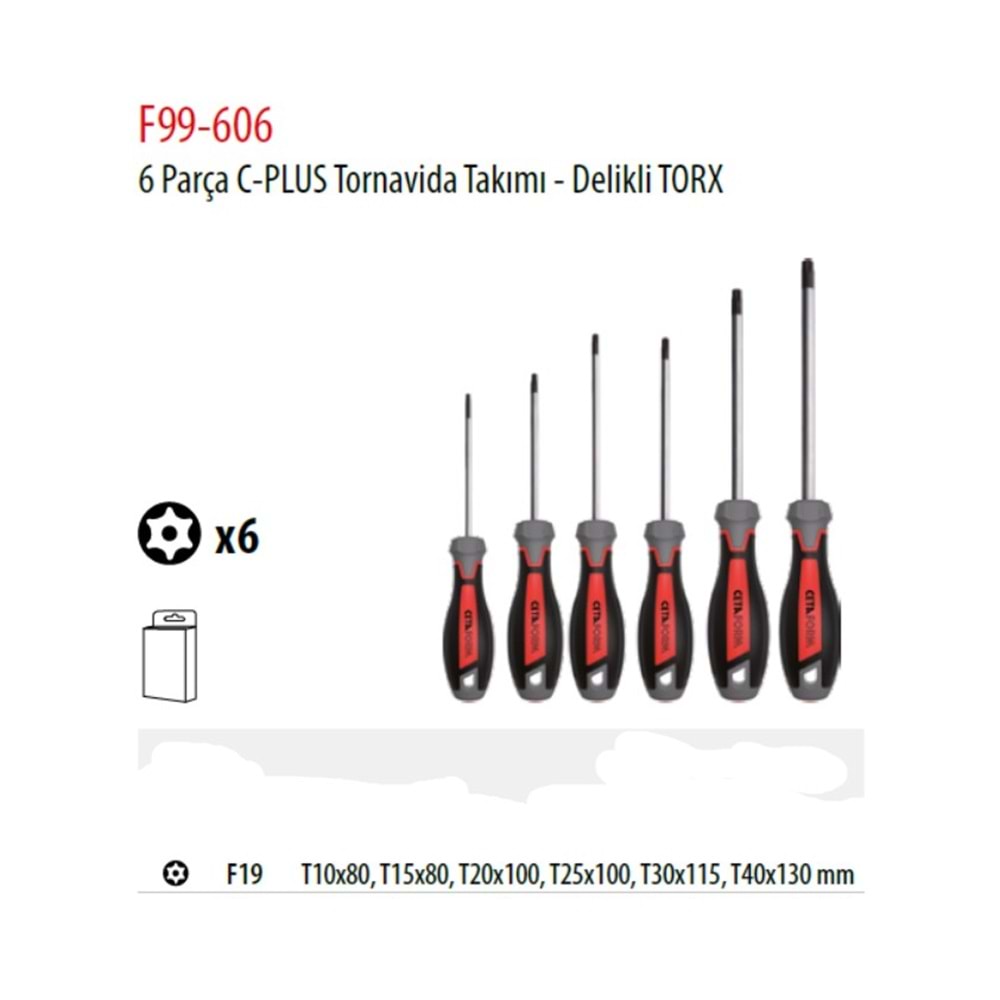 C-PLUS TORX TORNAVİDA SETİ 6'LI F99-605 CF