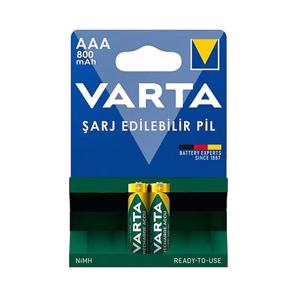 VARTA ŞARJ EDİLEBİLİR İNCE KALEM PİL 800mAH AAA 2Lİ