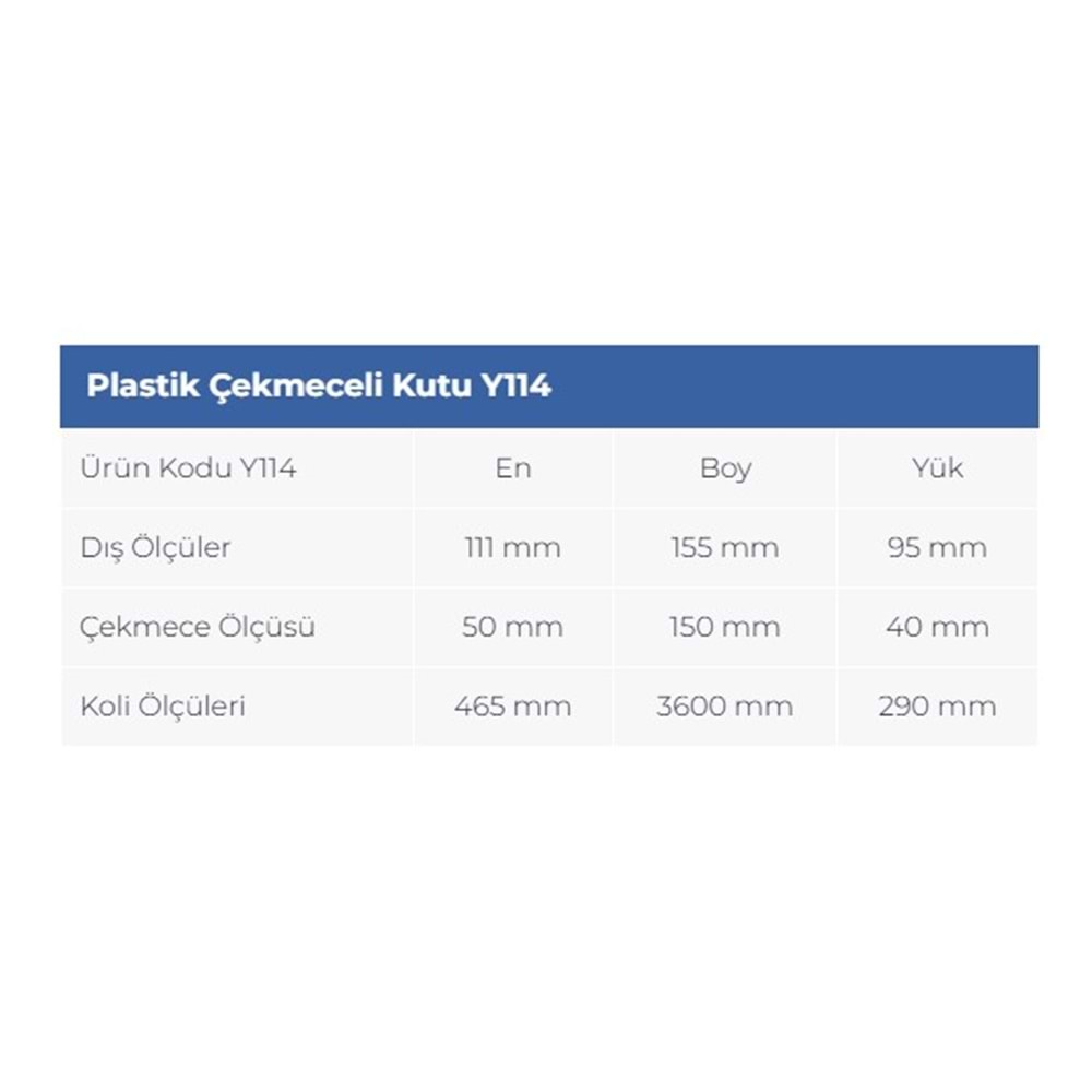 PLASTİK ÇEKMECE KUTU ST Y-114 OVAL 4 LÜ