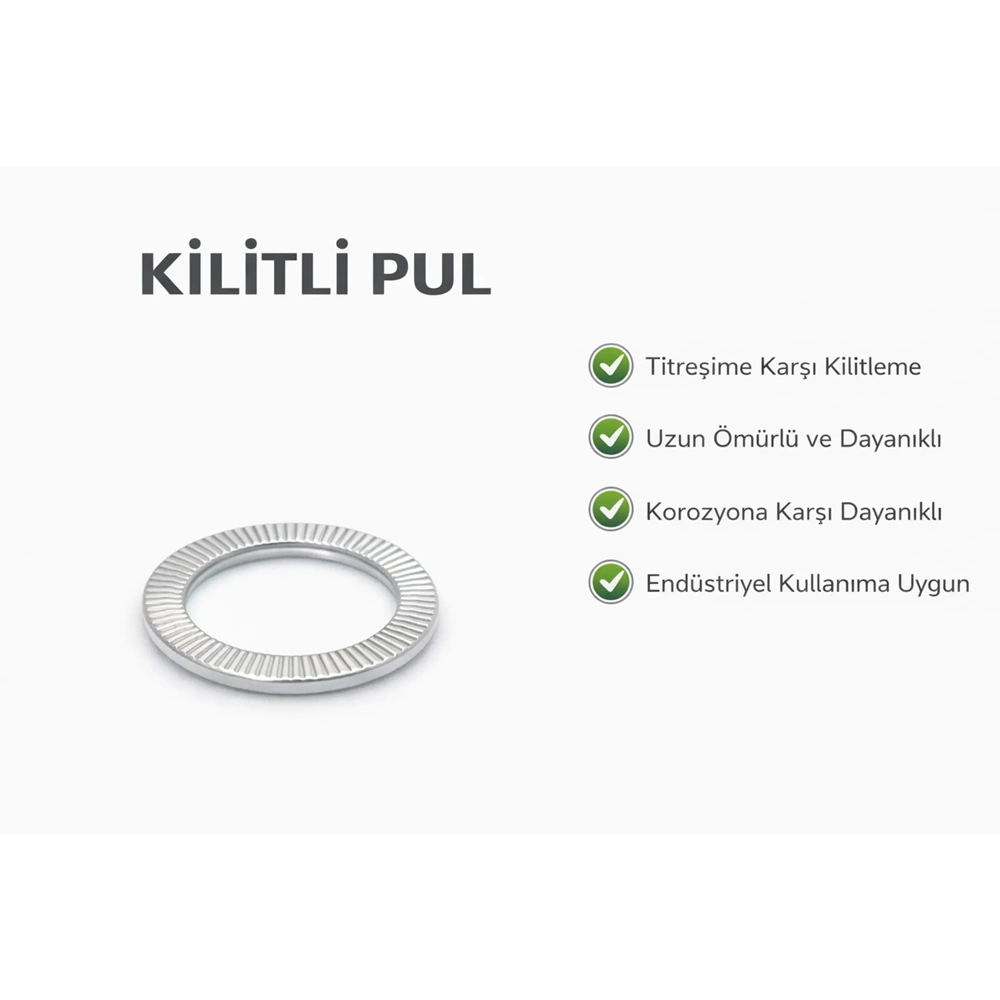 KİLİTLİ TIRNAKLI PUL M10 GRİ