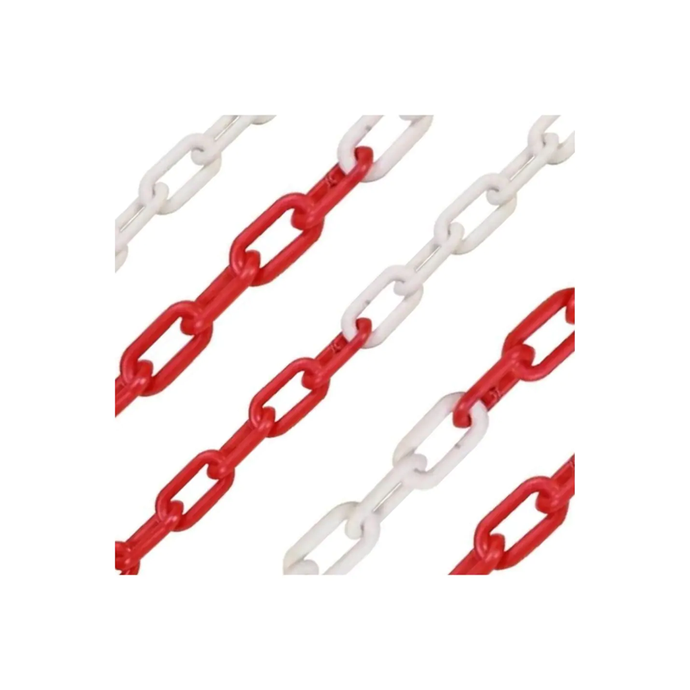 PLASTİK ZİNCİR KIRMIZI BEYAZ 6MM 25METRE UT3120