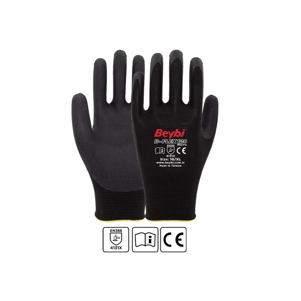 BEYBİ B-FLEX 120 KÖPÜK NİTRİL ELDİVEN NO.9