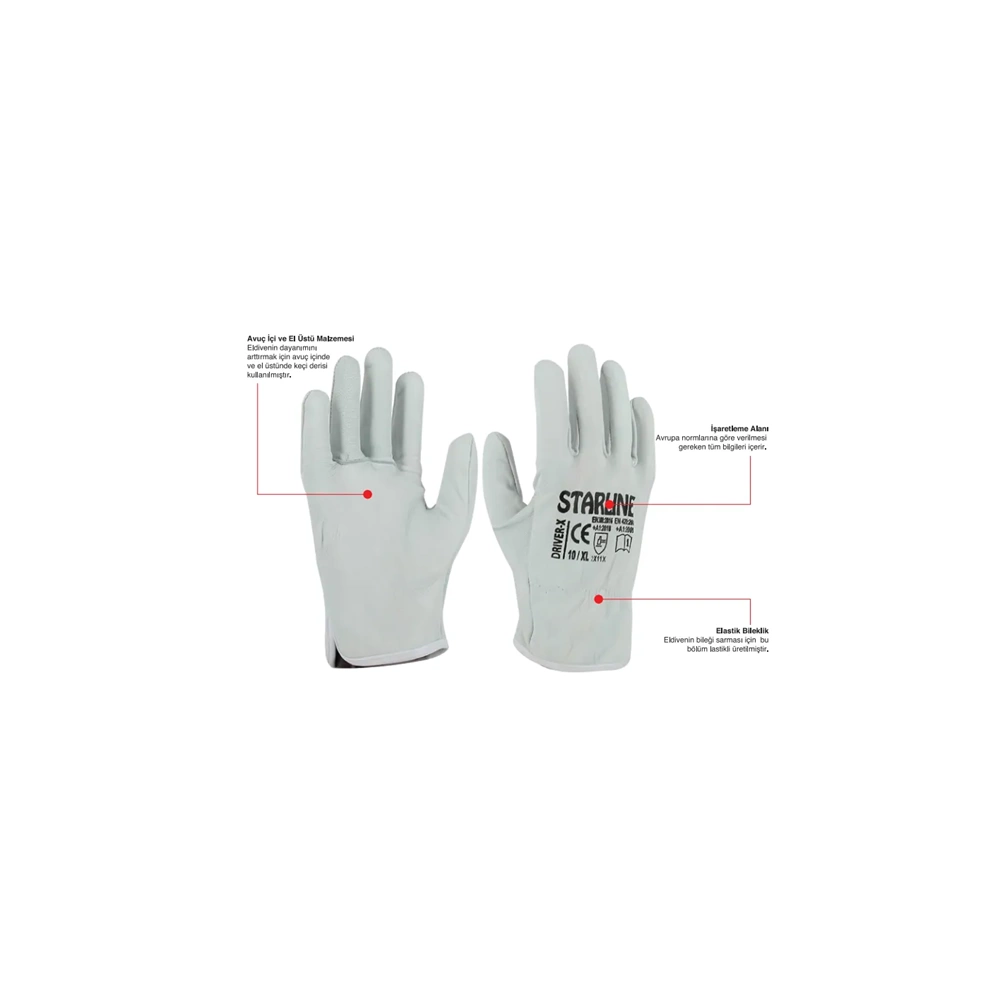 DRİVER - X DERİ İŞ ELDİVENİ NO.10