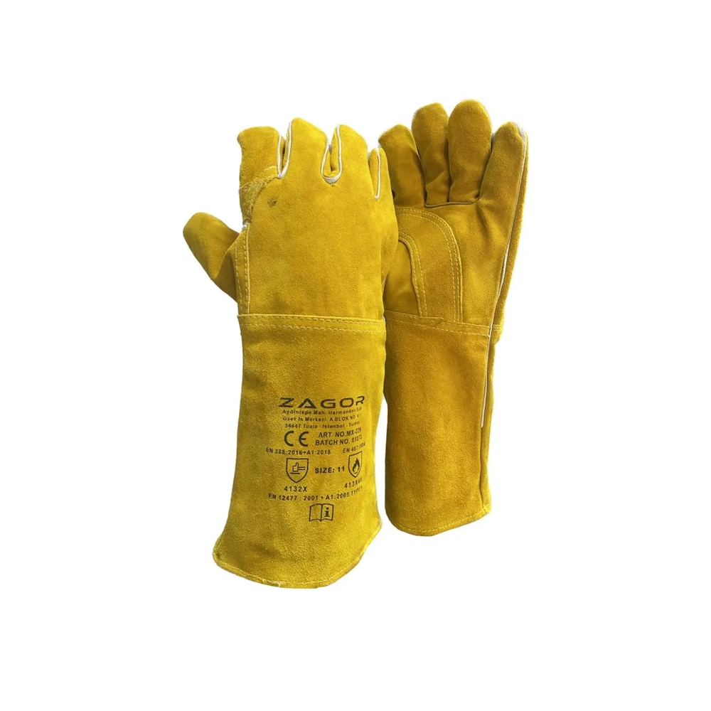 KAYNAK ELDİVENİ 40CM. DESTEKLİ SARI ZAGOR-229