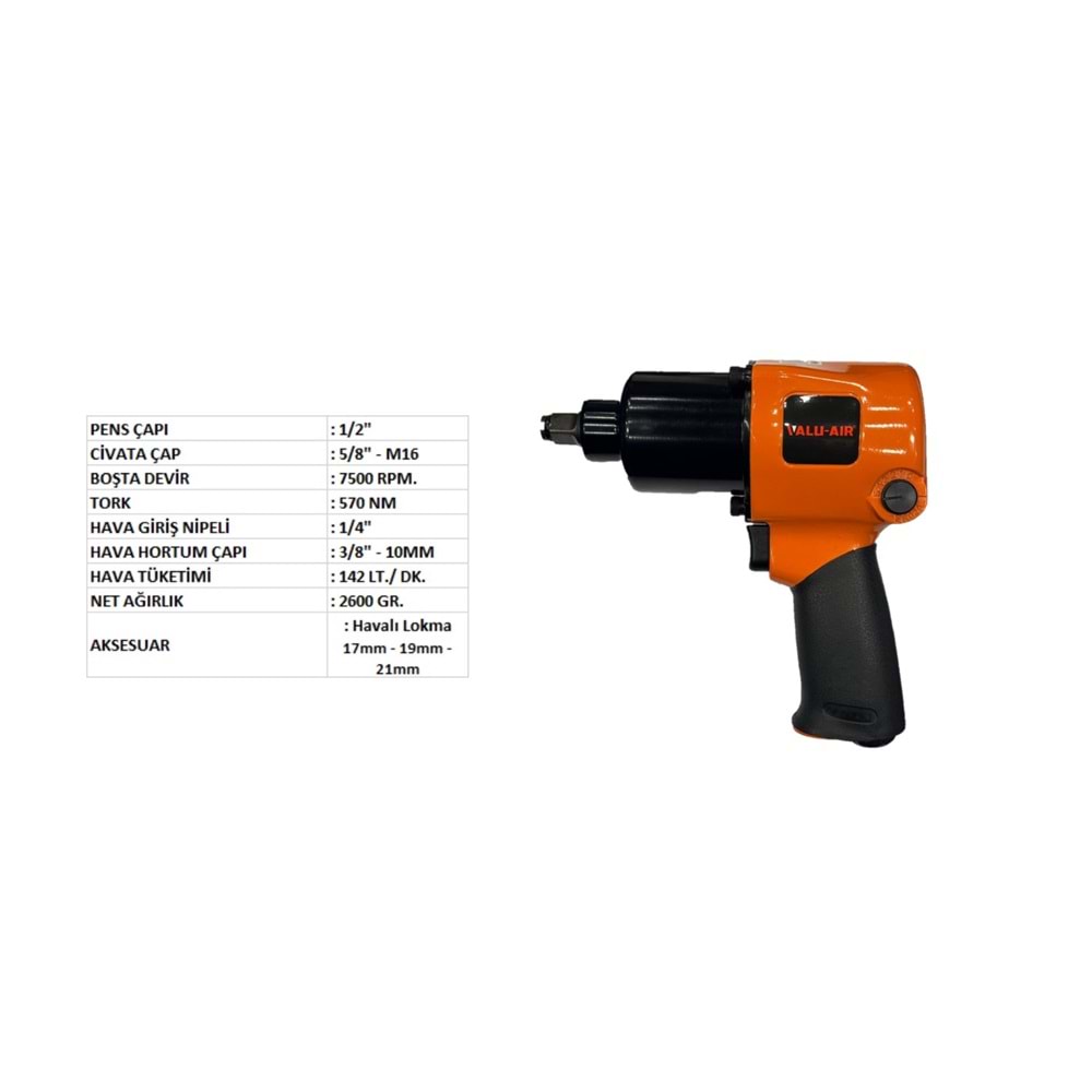 1/2'' HAVALI SOMUN SÖKME 570NM 7432