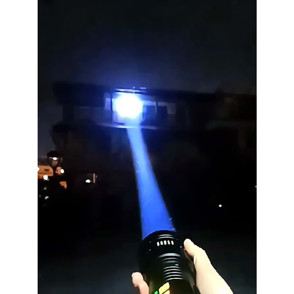 WATTON ŞARJLI LAZER ETKİLİ PRO EL FENERİ 30.000 LÜMEN WT-631