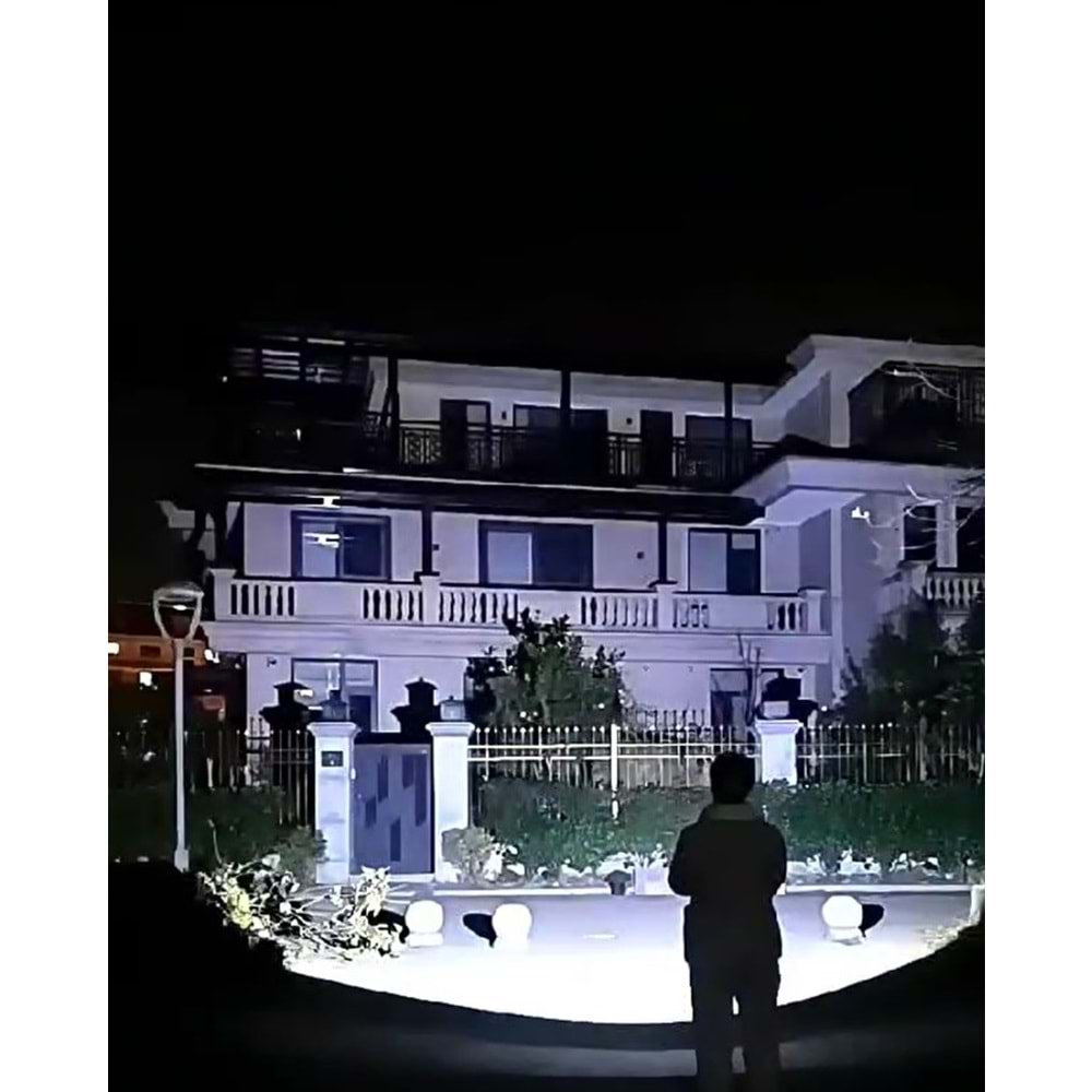 WATTON ŞARJLI LAZER ETKİLİ PRO EL FENERİ 30.000 LÜMEN WT-631