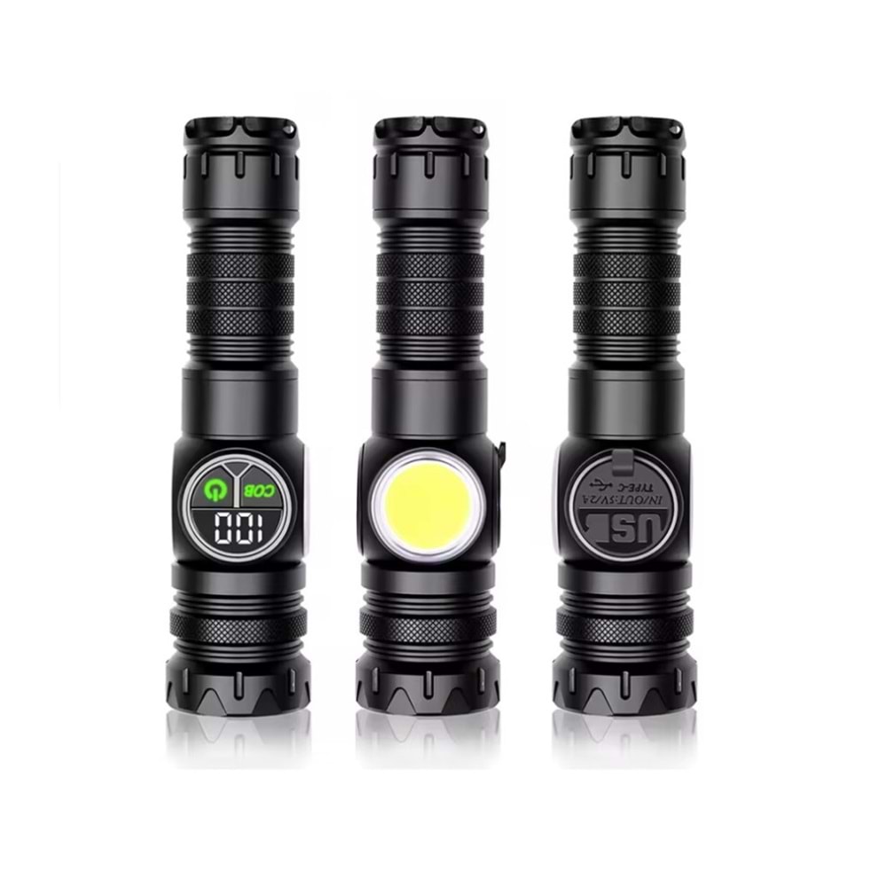 WATTON ŞARJLI MIKNATISLI 9 MOD KAMP EL FENERİ WT-704