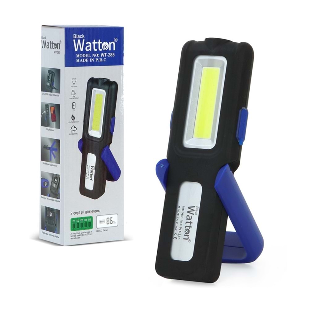 WATTON ŞARJLI MIKNATISLI KADEME AYARLI LED LAMBA WT-285
