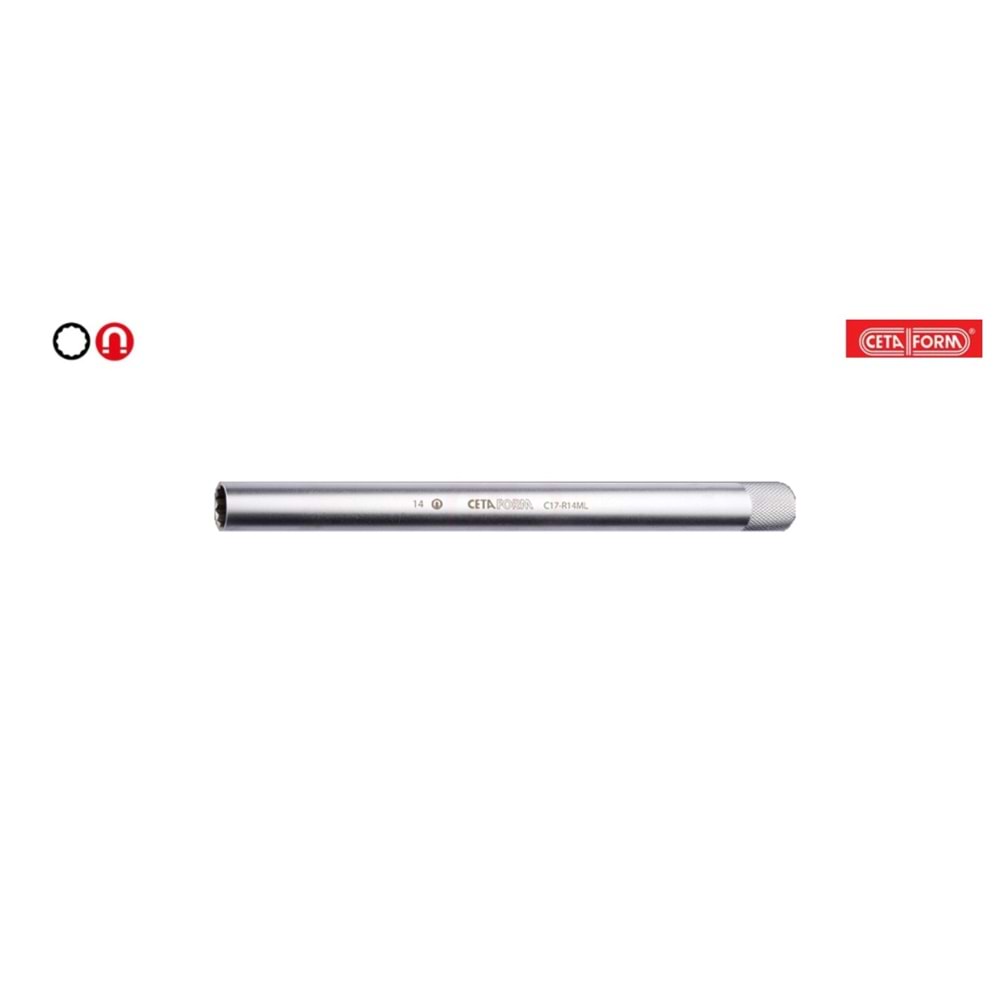 3/8'' 12 KÖŞE BUJİ LOKMASI 14MM EXTRA UZUN C17-R14ML CF