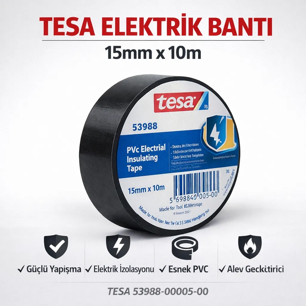 TESA ELEKTRİK BANTI 15*10MT. 53988-00005-00