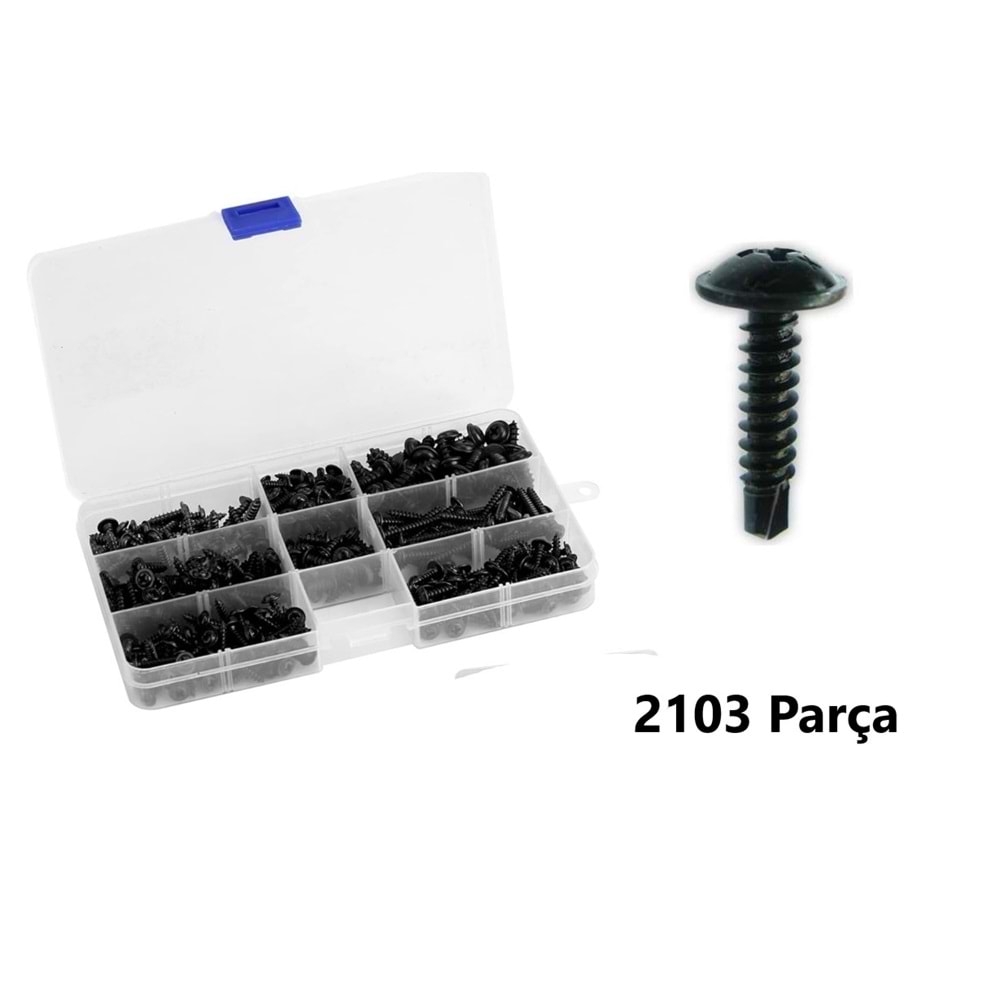 ÇANTALI SİYAH VİDA SETİ 2103 PRÇ.