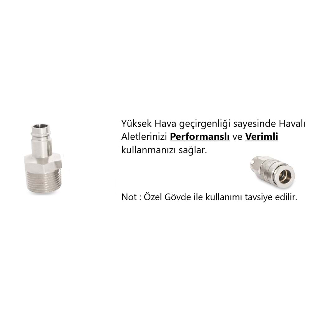 1/4'' T27 PERFORMENCE ERKEK NİPEL UÇ ÇELİK