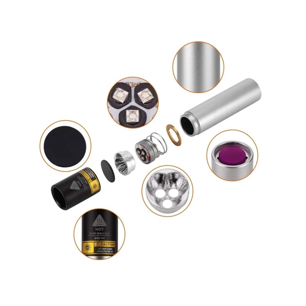 WATTON ŞARJLI ULTRAVİYOLE 15WATT 365NM LAMBA WT-305