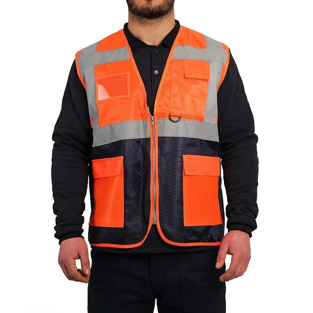 MÜHENDİS YELEK TURUNCU-LACİVERT 3XL