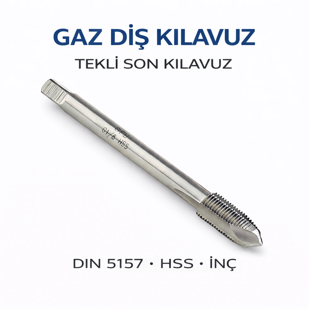 GAZ DİŞ TEKLİ SON KILAVUZ DIN5157 HSS 1/4