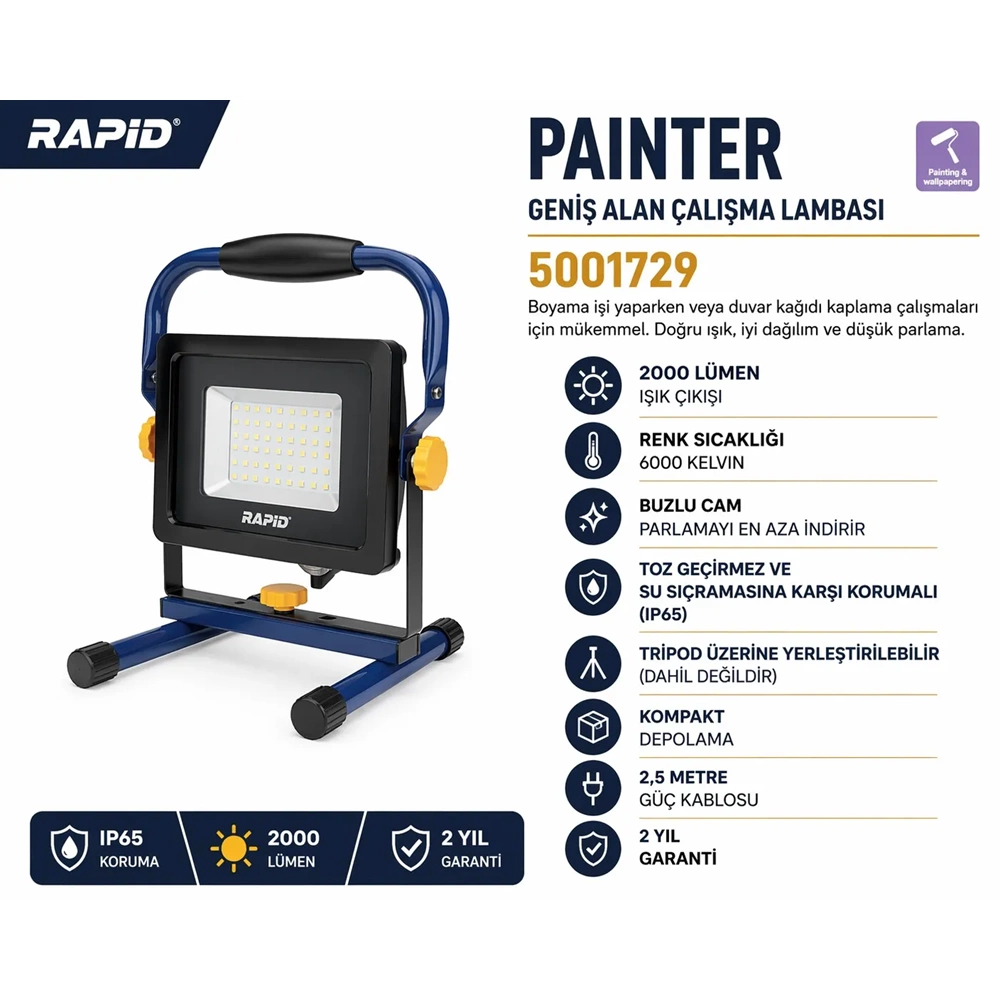 PAİNTER GENİŞ ALAN ÇALIŞMA LAMBASI 5001729 RAPİD