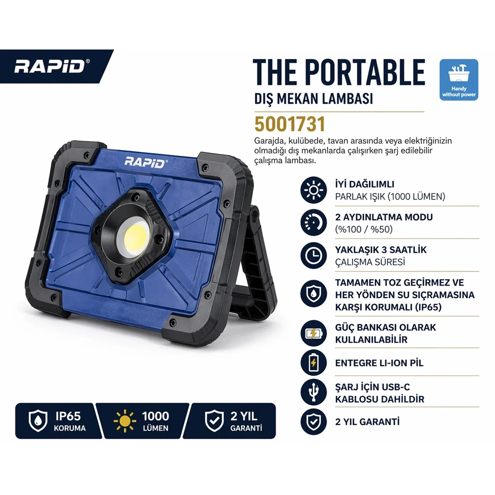 THE PORTABLE DIŞ MEKAN LAMBASI 5001731 RAPİD