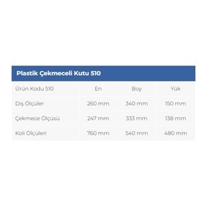 PLASTİK ÇEKMECELİ KUTU MAVİ SET-510