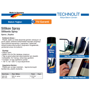 SİLİKON SPREY 500ML. 830016 TECHNOLİT