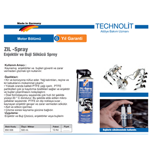 ENJEKTÖR VE BUJİ ÇÖZÜCÜ 500ML. 850 006 TECHNOLİT
