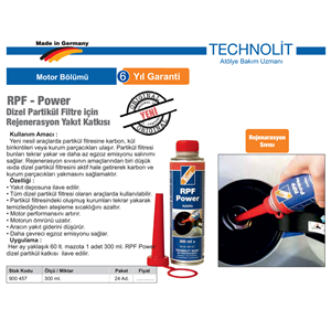 DİZEL PARTEKÜL FİLTRE KORUYUCU 300ML. 900 457 TECHNOLİT
