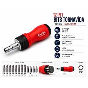 CIRCIRLI TOPAÇ BİTS TORNAVİDASI 12 İN 1 F26/RDS CF