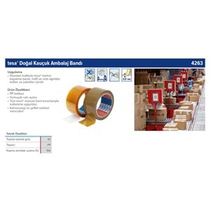 TESA DOĞAL KAUÇUK KOLİ BANTI 45MM*100MT ŞEFFAF 4263-00194