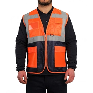 MÜHENDİS YELEK TURUNCU-LACİVERT 3XL