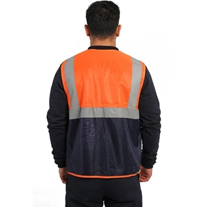 MÜHENDİS YELEK TURUNCU-LACİVERT 3XL