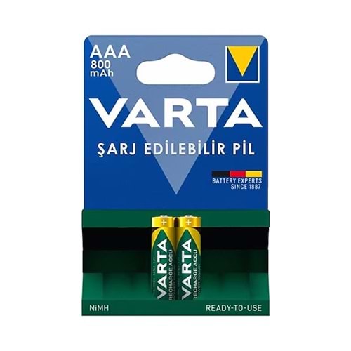 VARTA ŞARJ EDİLEBİLİR İNCE KALEM PİL 800mAH AAA 2Lİ