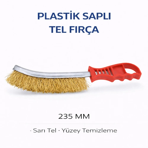 PLASTİK SAPLI TEL FIRÇA 235MM SARI