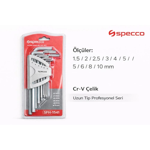 SPECCO L- ALLEN ANAHTAR SETİ 9 PARÇA UZUN 1541