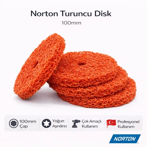 NORTON BOYA KAZIYICI PAS GİDERİCİ DİSK TURUNCU 100MM