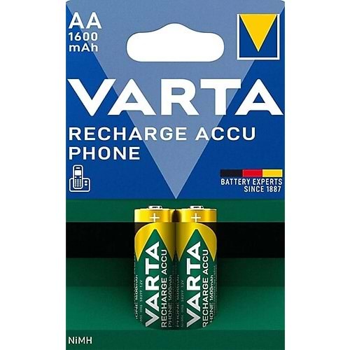 VARTA ŞARJ EDİLEBİLİR KALEM PİL 1600mAH AA 2 Lİ