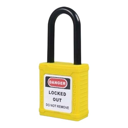 SAFE LOCK PLASTİK ASMA GÜVENLİK KİLİDİ BD-G12 38MM SARI