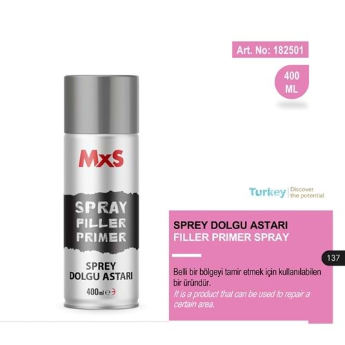 SPREY 1K DOLGU ASTAR GRİ 400ML