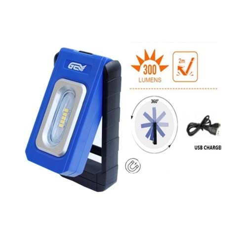 GEM ŞARJLI MIKNATISLI LED LAMBA 300 LÜMEN WL6011