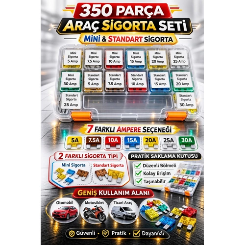 350 PARÇA ÇANTALI BIÇAK SİGORTA SETİ