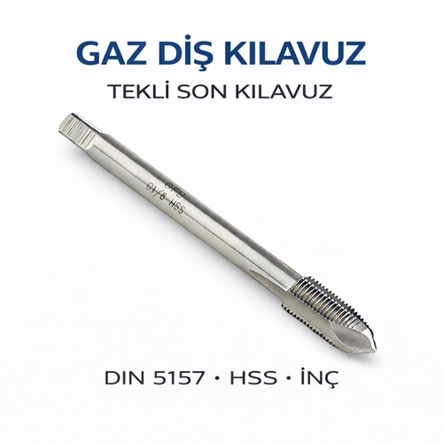 GAZ DİŞ TEKLİ SON KILAVUZ DIN5157 HSS 3/4