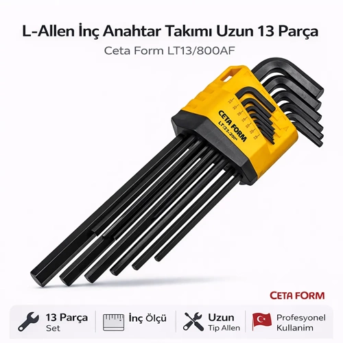 L-ALLEN İNÇ ANAHTAR TAKIMI UZUN 13PRÇ. LT13/800AF CF
