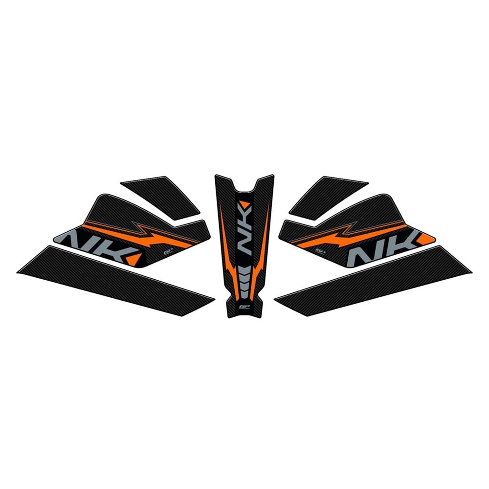 GP Kompozit CF Moto 250 NK 2023-2024 Uyumlu Tank Pad Seti Turuncu