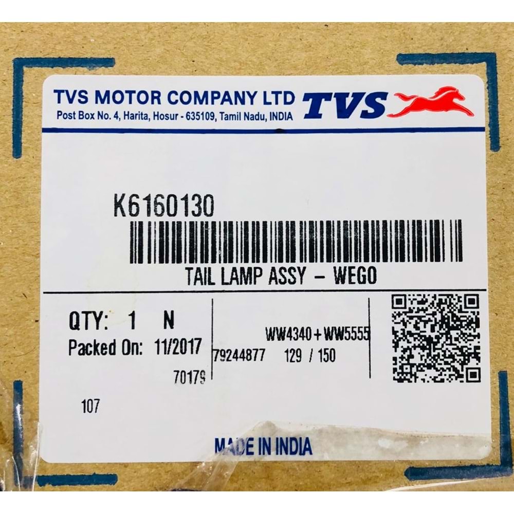 TVS WEGO STOP LAMBASI KOMPLE ORJİNAL