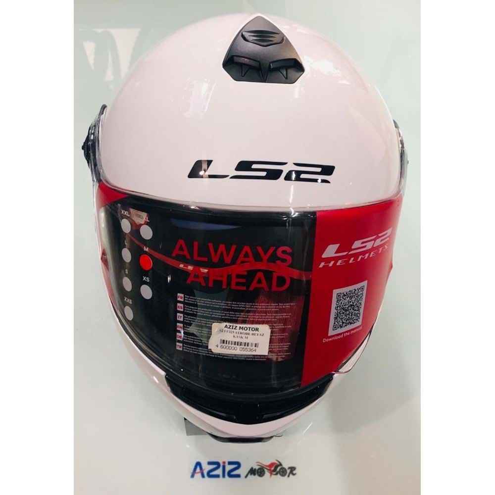 LS2 FF325 STROBE BEYAZ KASK M