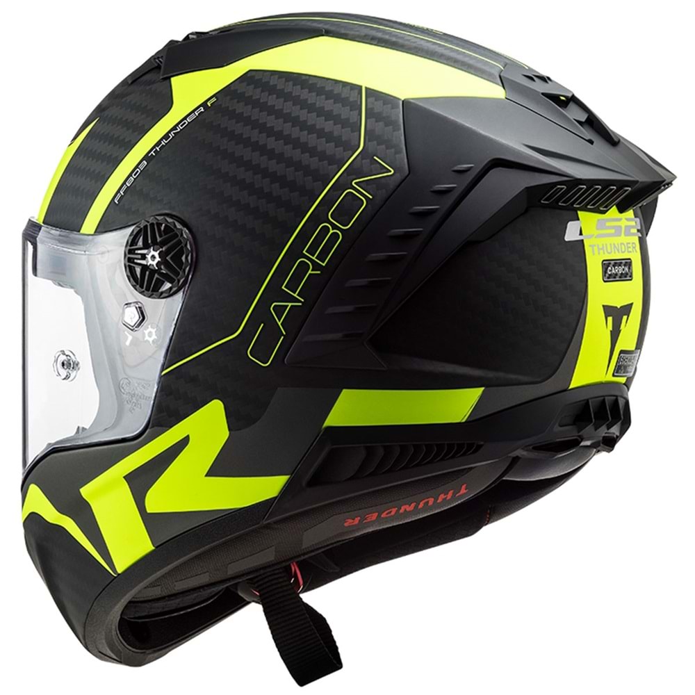 LS2 THUNDER KARBON RACING 1 MAT NEON SARI KASK-M