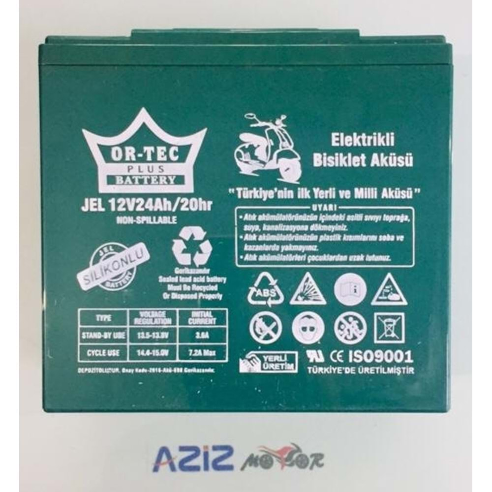 ORTEC 12V 24 6 DZM AH JEL AKÜ DİKEY