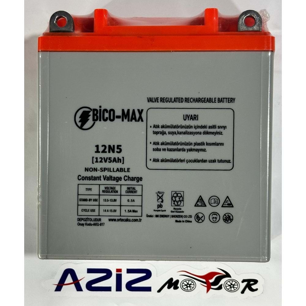 12 VOLT 5 AMPER AKÜ CUP MODELİ BİCOMAX