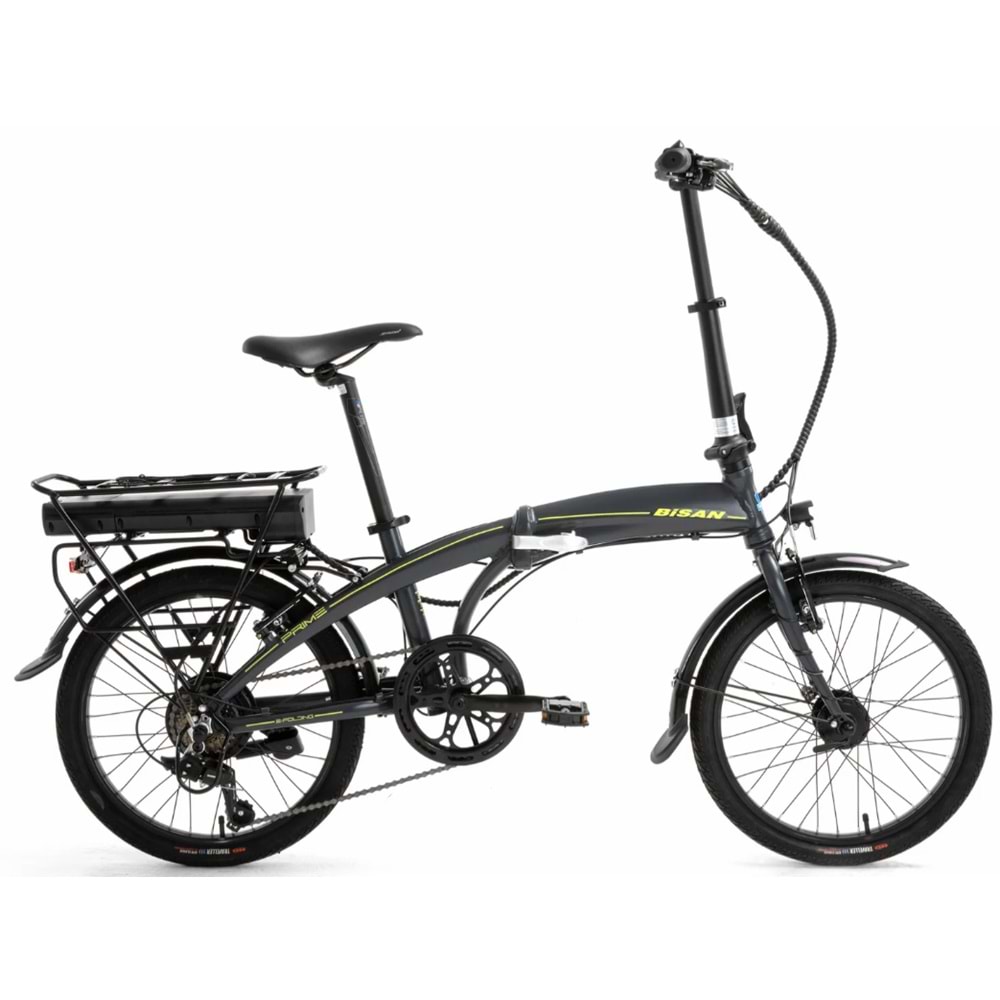 BİSAN PRIME ELEKTRİKLİ KATLANIR BİSİKLET MAT GRİ etket SARI