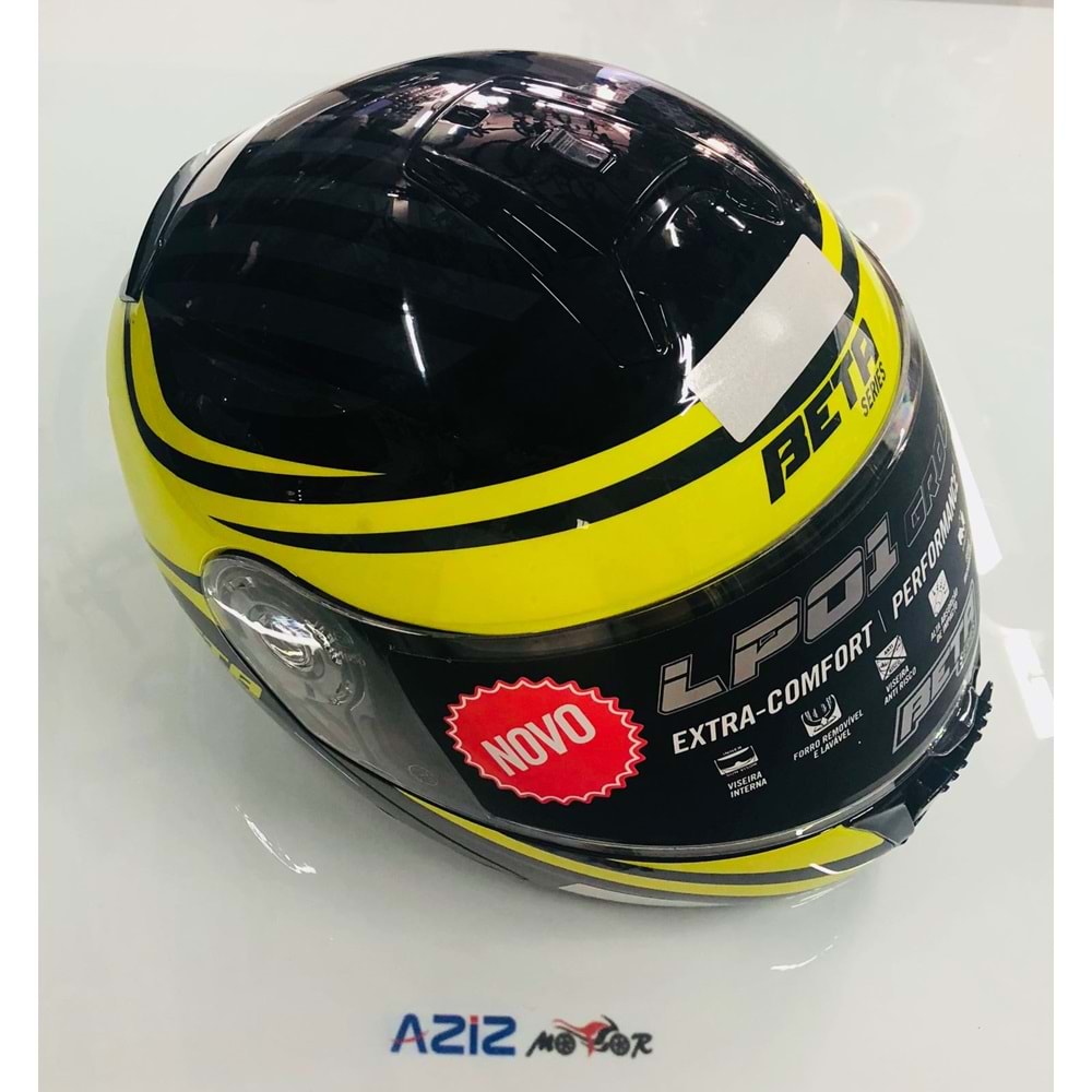 BETA KASK CENE AÇILIR GOZLUKLU LP01 BEDEN : 56(S) SİYAH BEYAZ